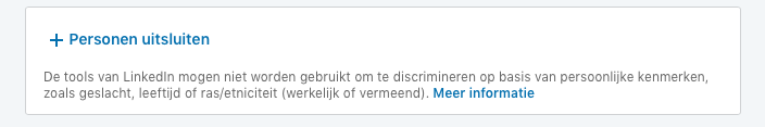 Personen uitsluiten voor Linkedin advertentie Personen uitsluiten voor Linkedin advertentie